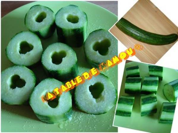 Concombre farci au crabe et au thon - Préparation etape 2