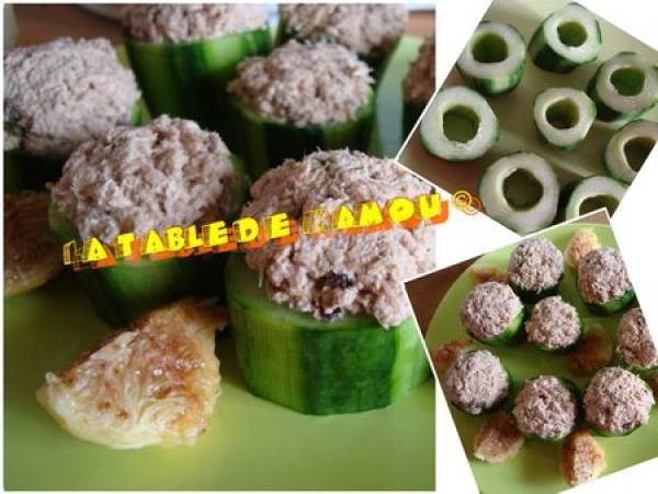 Concombre farci au crabe et au thon - Préparation etape 6