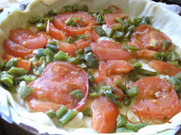 Tarte ricotta, tomate, poivron - Préparation etape 2