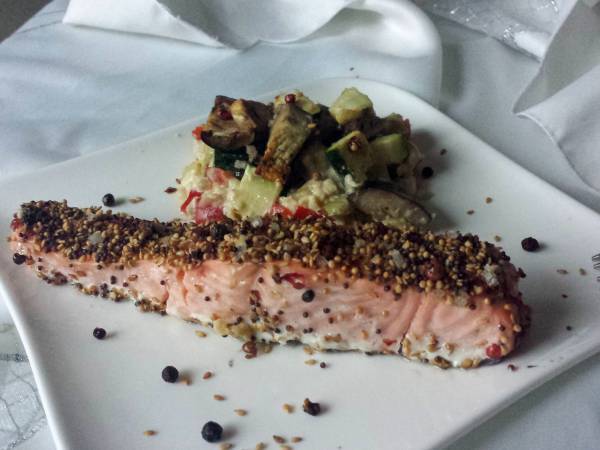 Saumon en croûte d'épices, flan aux légumes - Préparation etape 7