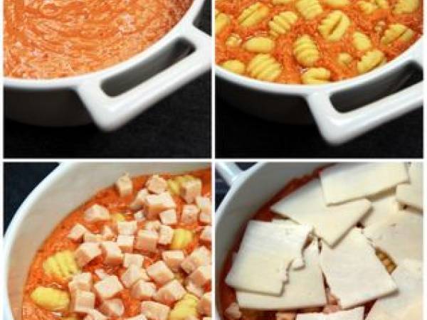 Gnocchi à la tomate en crumble de pesto - Préparation etape 2