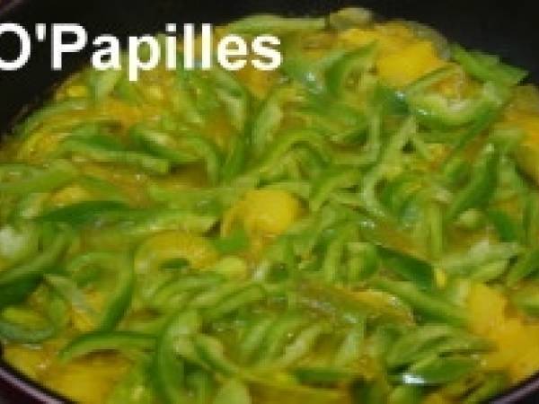 Pommes de terre aux haricots verts et aux poivrons - Préparation etape 4