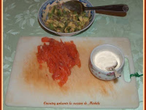 Millefeuille de saumon fumé et son sorbet au citron vert - Préparation etape 4