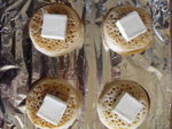 Rosace de jambon cru sur lit de crumpet tartiné de kiri - Préparation etape 2