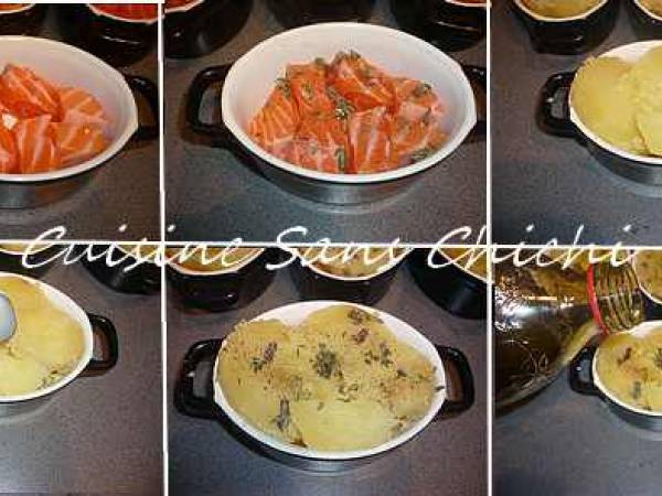 Petites cocottes de saumon au thym et au citron. - Préparation etape 5