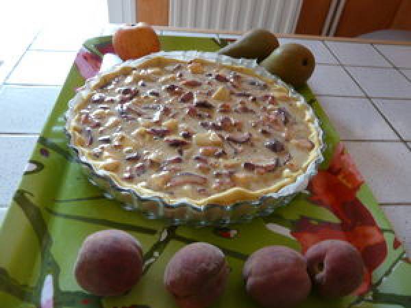 Tarte péches, pommes et poires - Préparation etape 2