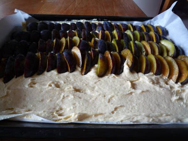 Gâteau aux prunes - Pflaumenkuchen vom Blech - Préparation etape 2