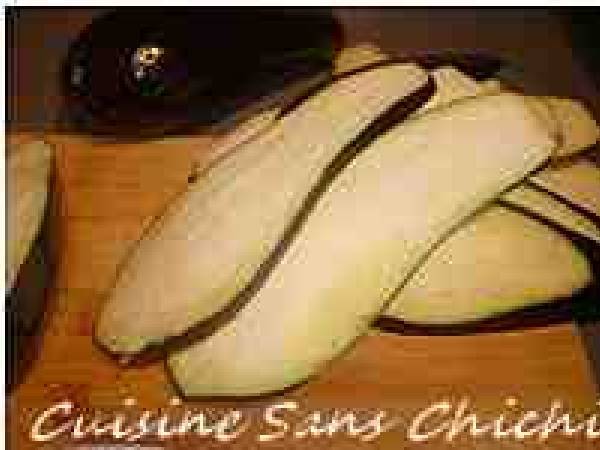 Mille-feuille d'aubergines au fromage de chèvre - Préparation etape 2