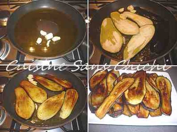 Mille-feuille d'aubergines au fromage de chèvre - Préparation etape 4