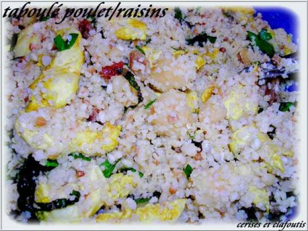 TABOULE AU POULET ET AUX RAISINS - Préparation etape 4