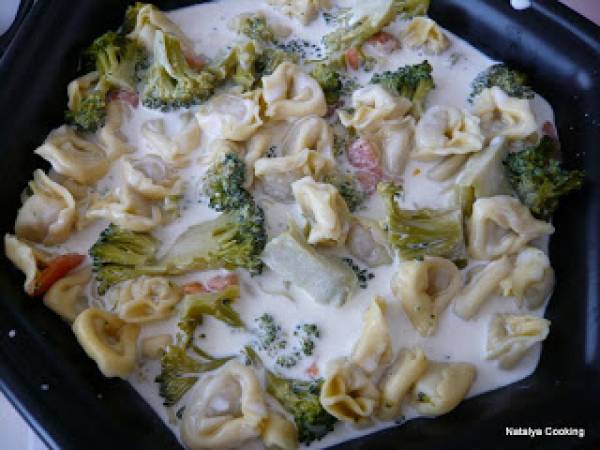 Gratin de ravioles au saumon fumé et au brocoli - Préparation etape 3