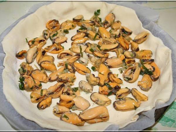 QUICHE AUX MOULES DE BOUCHOT, AU CURRY ET SAFRAN - Préparation etape 2