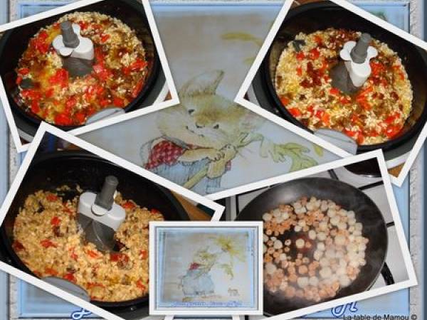 Risotto aux cèpes, Saint Jacques et crevettes - Préparation etape 4