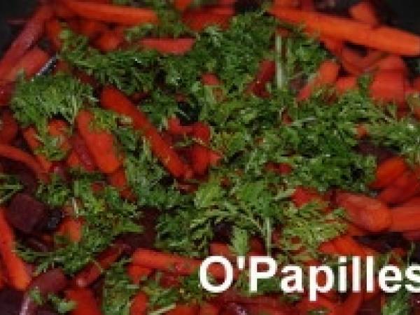 Betteraves et carottes au cumin et paprika - Préparation etape 5