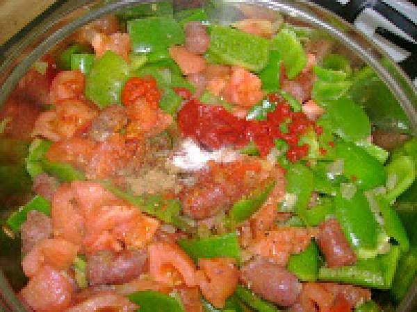 Ojja tunisienne aux merguez - Préparation etape 2