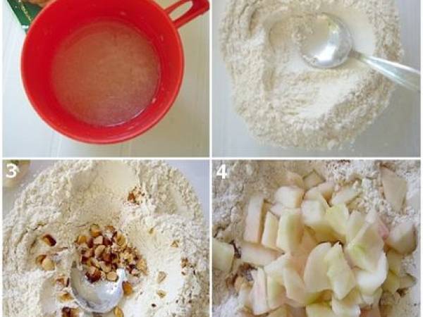 Pain à la pomme et aux noisettes - Préparation etape 2