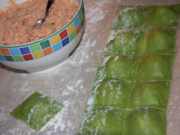 Raviolis frais saumon épinard - Préparation etape 5
