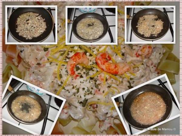 Pâtes aux écrevisses et aux coques - Préparation etape 1