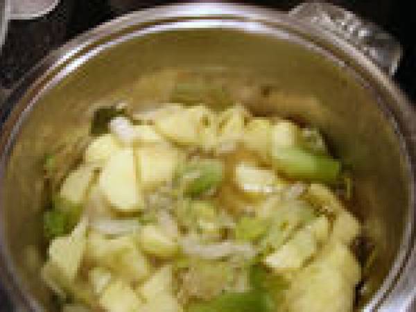 Saucisses au chou et papet vaudois - Préparation etape 7