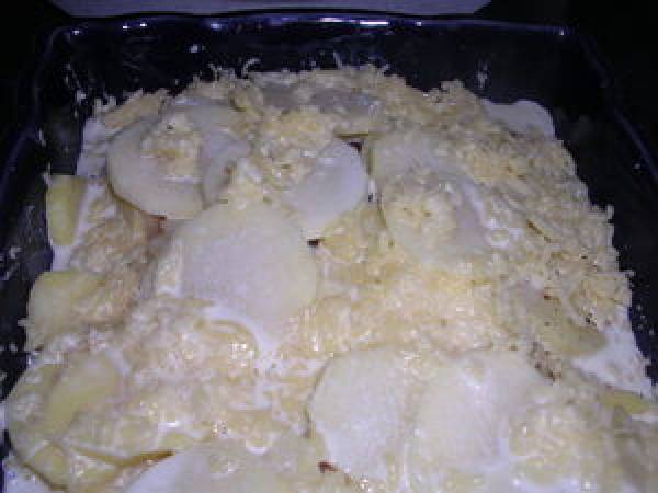 GRATIN DE POMMES DE TERRE AU JAMBON DE PAYS - Préparation etape 6