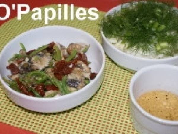 Salade de fenouil, poivrons et sardines - Préparation etape 3