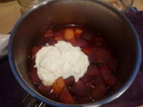 Velouté de betterave aux noisettes - Préparation etape 3