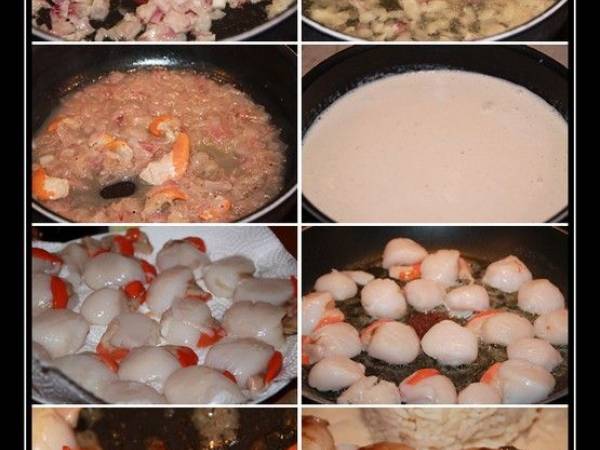 Noix de Saint-Jacques sauce échalote en brochette - Préparation etape 1