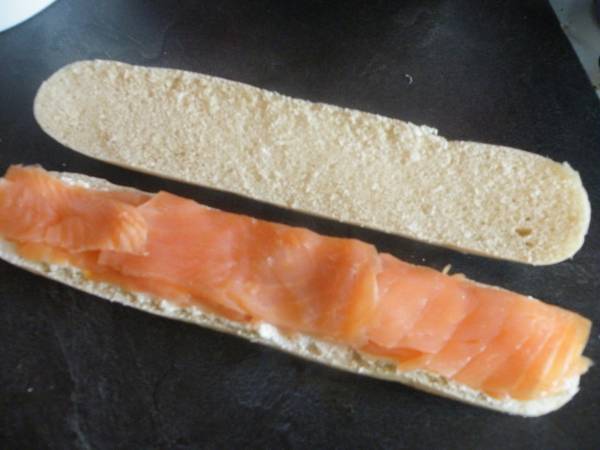 Panini au saumon fumé - Préparation etape 2