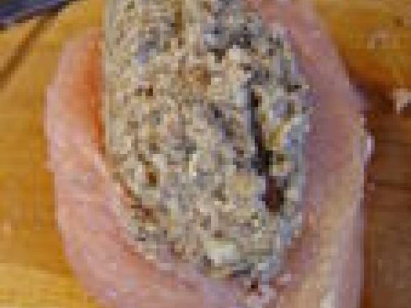 Blancs de Poulets farcis au Foie Gras et aux Cèpes - Préparation etape 7