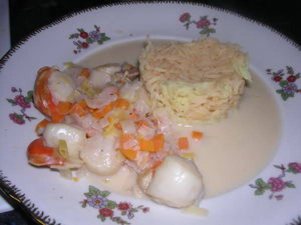 COQUILLES ST JACQUES AU CHAMPAGNE - Préparation etape 6