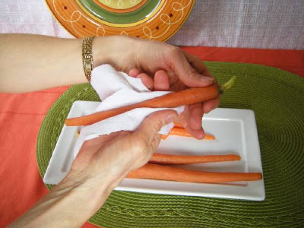 Carottes glacées à l'orange et au cumin - Préparation etape 1