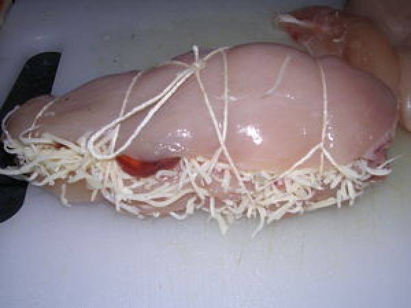 ESCALOPE DE POULET FOUREE AU CHORIZO ET GRUYERE - Préparation etape 2