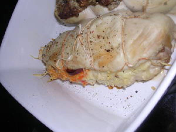 ESCALOPE DE POULET FOUREE AU CHORIZO ET GRUYERE - Préparation etape 3