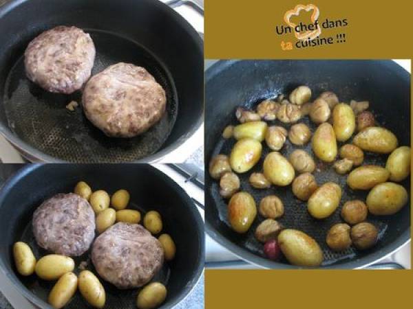 Crépinette d'oie Jus de Griotte, Poire Rôtie en Habit - Préparation etape 4