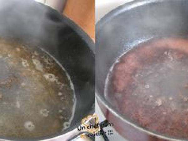 Crépinette d'oie Jus de Griotte, Poire Rôtie en Habit - Préparation etape 5