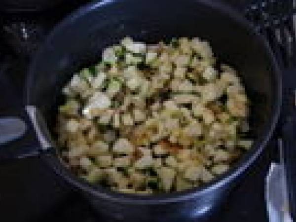 Verrine de mousse courgette et crevette - Préparation etape 1