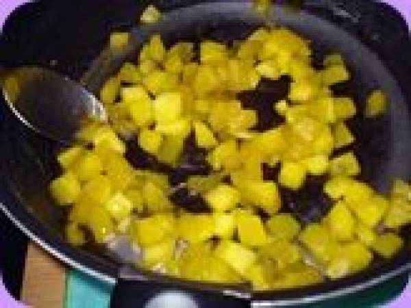 Verrine mangues-oranges sous crumble croustillant - Préparation etape 1