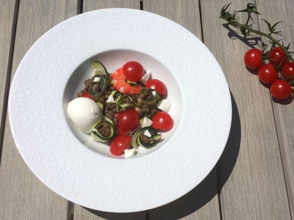 Salade de lentilles, tomates et mozzarella - Préparation etape 6