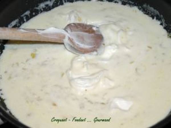 PENNE RIGATE au MASCARPONE et PETITS POIS - Préparation etape 4