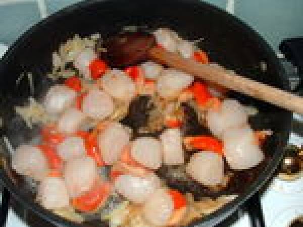 Cassolettes de St Jacques et saumon fumé au Cognac - Préparation etape 1