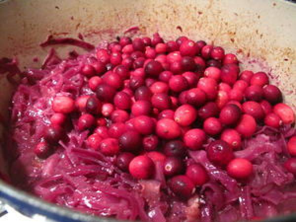 Pintade au cidre, chou rouge et cranberries fraîches - Préparation etape 7