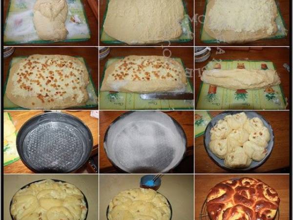 Chinois à la crème pâtissière et aux raisins - Préparation etape 5