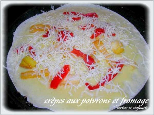 CREPES AUX POIVRONS ET FROMAGE - Préparation etape 5