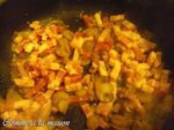 Tagliatelles fraîches aux champignons et lardons - Préparation etape 3