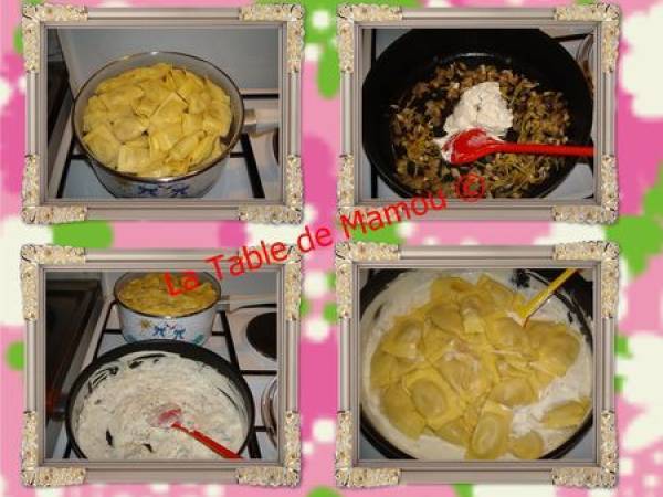 Raviolis aux cèpes, sauce au citron et champignons - Préparation etape 4