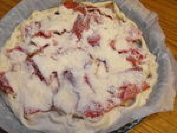 Tarte fine pommes de terre, jambon cru et parmesan - Préparation etape 5