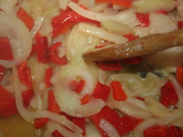 Pennes au chorizo et aux poivrons - Préparation etape 2