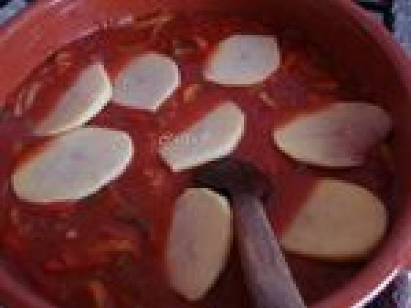 Tajine aux cabillaud, pommes de terre et poivrons - Préparation etape 5