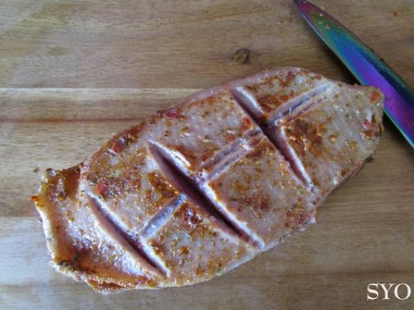 Magret de canard épicé aux Mirabelles - Préparation etape 2