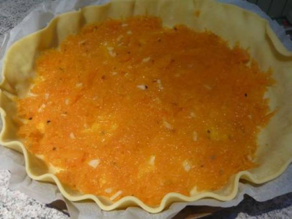 Tarte au potiron, à l'ail et aux harengs fumés - Préparation etape 6